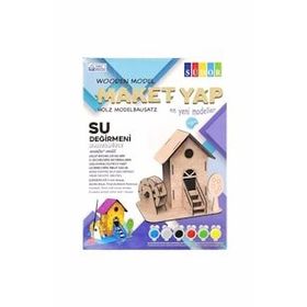 Südor N:MD2-07 16x15x14 cm Ahşap Maket Su Değirmeni Boyama Seti