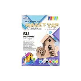 Südor N:MD2-07 16x15x14 cm Ahşap Maket Su Değirmeni Boyama Seti