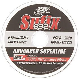 Sufix 832 Yeşil 0.20 mm 120 m 13.5 kg Çekme Kapasiteli Advanced Superline Braid Örgü Olta Misinası