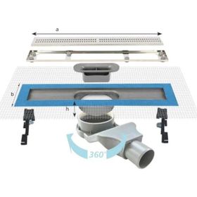 Sukar 1154-1036023-01 Line 2 60 cm Plain Izgaralı Krom Duş Kanalı