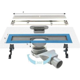 Sukar 1154-1036023-01 Line 2 60 cm Plain Izgaralı Krom Duş Kanalı