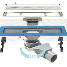 Sukar 1154-1036023-01 Line 2 60 cm Plain Izgaralı Krom Duş Kanalı