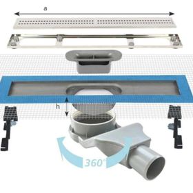 Sukar 1154-1036023-01 Line 2 60 cm Plain Izgaralı Krom Duş Kanalı