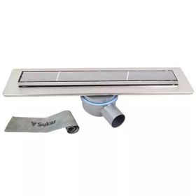 Sukar 1154-1066050-01 Line 4E 60 cm Slot Izgaralı Krom Duş Kanalı