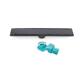 Sukar 1156-1034000-31 Line 6 40 cm Siyah Plain Izgaralı Duş Kanalı