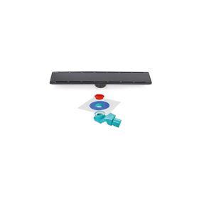 Sukar 1156-1034000-31 Line 6 40 cm Siyah Plain Izgaralı Duş Kanalı