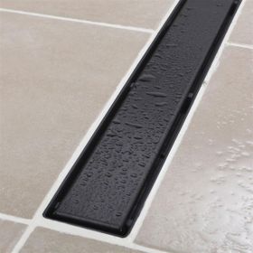 Sukar 1156-1034000-31 Line 6 40 cm Siyah Plain Izgaralı Duş Kanalı