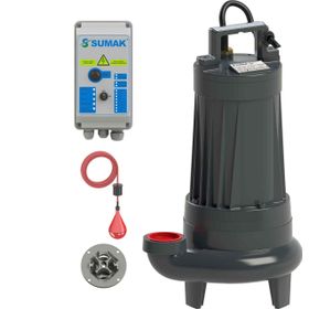 Sumak SBRT75/3-P Trifaze 380V 7.5 HP Parçalayıcı Bıçaklı Foseptik Dalgıç Pompa