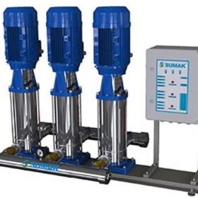 Sumak SHTPD8-C-400/12 Düşey Milli Kademeli Üç Pompalı Paslanmaz Çark ve Difüzörlü Hidrofor