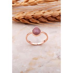 Sümer Telkari 3684 Rodonit Taşlı Damla Rose Gümüş Yüzük