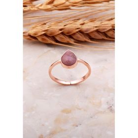 Sümer Telkari 3684 Rodonit Taşlı Damla Rose Gümüş Yüzük