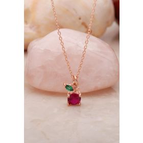 Sümer Telkari 7214-MP7214 Telkâri Elma Rose Mini Gümüş Kolye