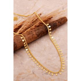 Sümer Telkari 7976 Damla Pullu Altın Kaplama Choker Gümüş Kolye