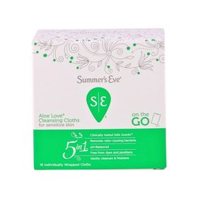 Summer's Eve Aloe Love Cleansing Cloths Sensitive Skin 16 Adet Özel Bölge Temizlik Mendili
