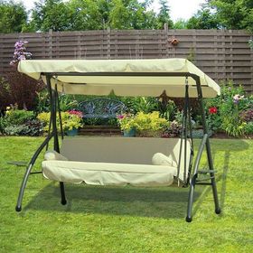 Sunfun Bej 3 Kişilik Metal Salıncak