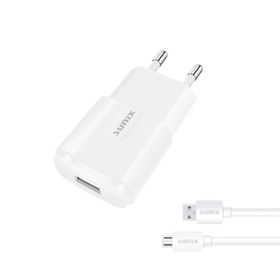 Sunix 2.1A USB-A Girişli Beyaz S-21 Micro Şarj Aleti Seti