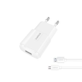 Sunix 2.1A USB-A Girişli Beyaz S-21 Micro Şarj Aleti Seti
