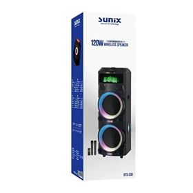 Sunix BTS-330 120 W 8000 mAh Çift Mikrofonlu Kumandalı Siyah Bluetooth Hoparlör
