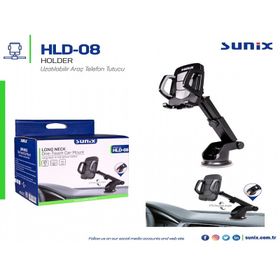 Sunix HLD08 Uzanabilir Vantuslu Araç Telefon Tutucu