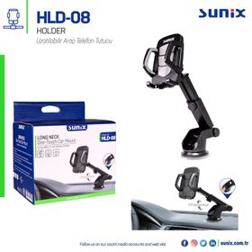 Sunix HLD08 Uzanabilir Vantuslu Araç Telefon Tutucu