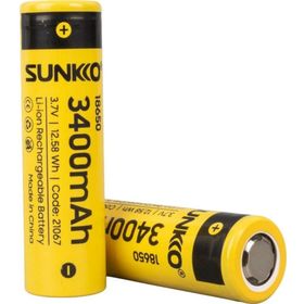 Sunkko 3.7 Volt 3400 Mah 18650 Şarj Edilebilir Pil 2 Adet Lityum İon Şarjlı Pil
