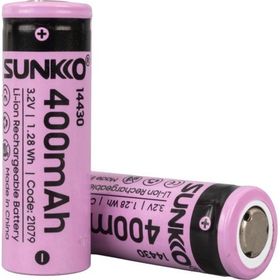 Sunkko IRF 3.2 Volt 400 Mah 14430 14x43 mm 2 Adet Lityum Ion Şarjlı Pil