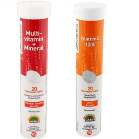 Sunlife Multivitamin Mineral 20 Efervesan Tablet + Vitamin C 1000 mg 20 Efervesan Tablet