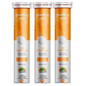 Sunlife Vitamin C 1000 mg Limon Aromalı 20 Efervesan Tablet
