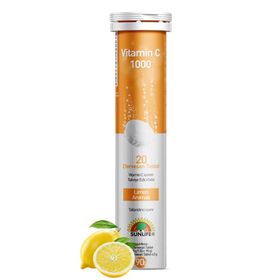 Sunlife Vitamin C 1000 mg Limon Aromalı 20 Efervesan Tablet