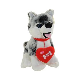 Sunman 1035 Oturan Husky Kalpli Peluş Köpek
