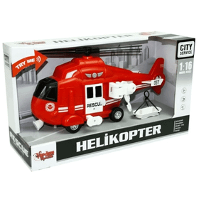 Sunman 1:16 Kırmızı Sürtmeli Sesli Işıklı Helikopter