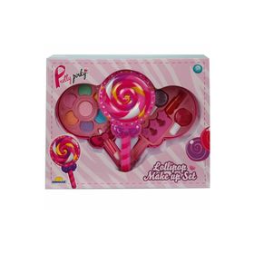 Sunman 2 Katmanlı Pretty Pinky Lollipop Şekilli Oyuncak Makyaj Seti
