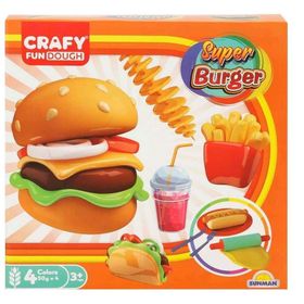Sunman 2015 Crafy Süper Burger 200 gr 12 Parça Oyun Hamuru Seti