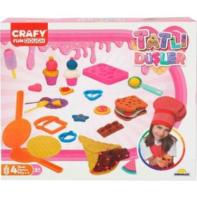 Sunman 3493 Crafy Tatlı Düşler 200 gr 22 Parça Oyun Hamuru Seti