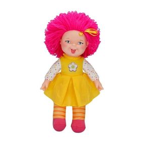 Sunman 40012 45 cm Gökkuşağı Renkli Saçlı Bez Bebek