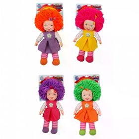 Sunman 40012 45 cm Gökkuşağı Renkli Saçlı Bez Bebek