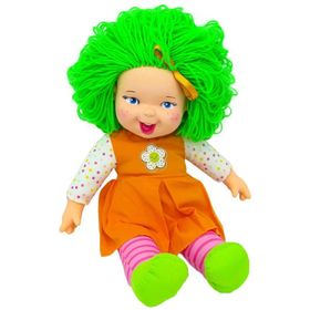 Sunman 40012 45 cm Gökkuşağı Renkli Saçlı Bez Bebek