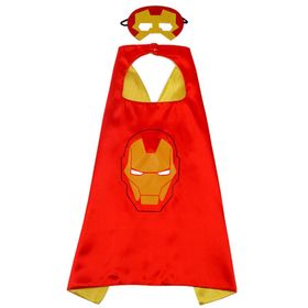 Sunman 70x70 cm Demir Adam Iron Man Avengers Pelerin Maske Kostüm Seti