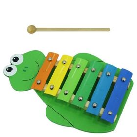 Sunman Ahşap Kurbağa Oyuncak Figürlü Ksilofon - Müzik Oyuncak