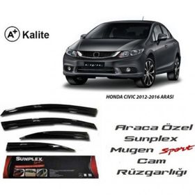Sunplex Honda Civic Mugen Tip 2012-2016 Cam Rüzgarlığı