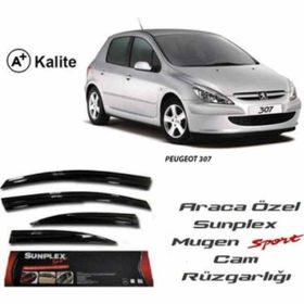 Sunplex Peugeot 307 2000-2014 4'lü Mugen Tip Cam Rüzgarlığı