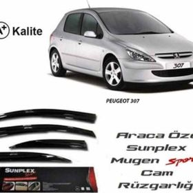 Sunplex Peugeot 307 2000-2014 4'lü Mugen Tip Cam Rüzgarlığı