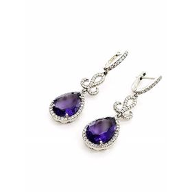 Sunshine SKU2438 Zirkon Taşlı Pırlanta Montürlü Gümüş Küpe