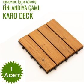 Sunsoe Ahşap Fin Çamı 1 Adet 30x30 cm Karo Deck Bahçe Yer Döşemesi