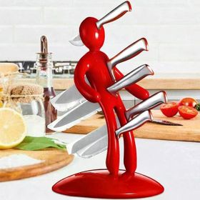 Sunup Sn-29169 Kırmızı Çok Amaçlı Mutfak Tezgah Üstü Bıçak Tutucu Stand Organizer