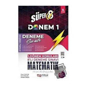 Süper 8 Sınıf Matematik 1 Dönem 8'li Deneme Sınavı - Nitelik Yayınları