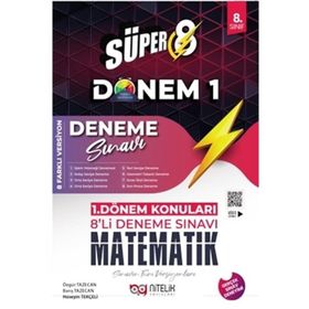 Süper 8 Sınıf Matematik 1 Dönem 8'li Deneme Sınavı - Nitelik Yayınları
