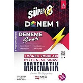 Süper 8 Sınıf Matematik 1 Dönem 8'li Deneme Sınavı - Nitelik Yayınları
