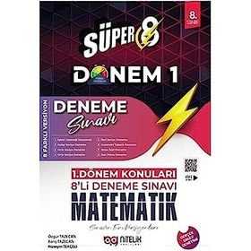 Süper 8 Sınıf Matematik 1 Dönem 8'li Deneme Sınavı - Nitelik Yayınları