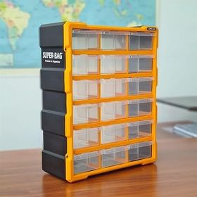Super-Bag ASR-6002 18'li Siyah Mono Blok Çekmeceli Organizer